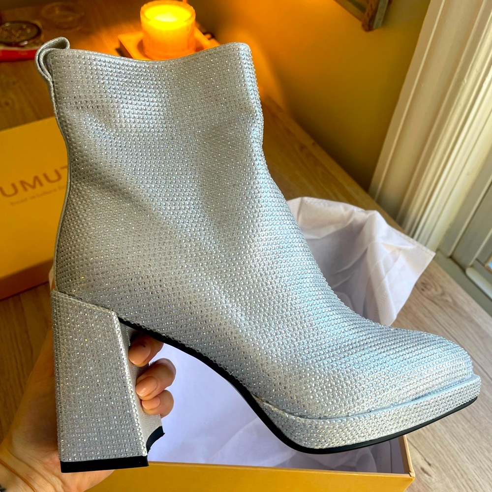 NEW Rhinestone Ankle Boots